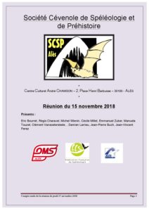  SCSP Association cévenole de spéléologie ( et de préhistoire) à Alès dans le Gard. 